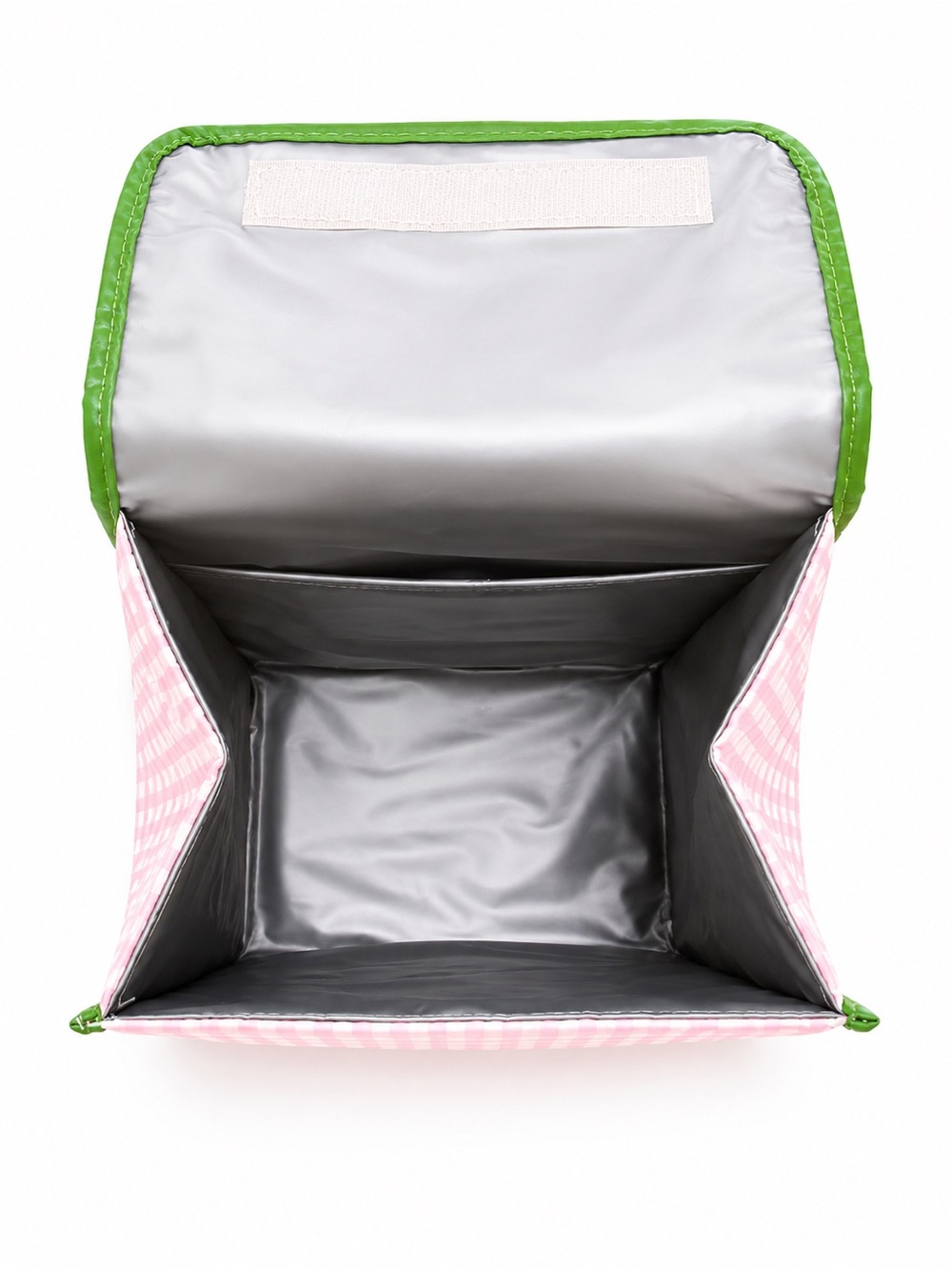 Betsey Johnson Pink Gingham Lunch Bag with Green Trim - Picture 3 of 3